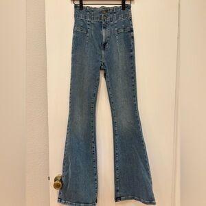 Free People high waisted Penny Lane style bootcut jeans sz 27